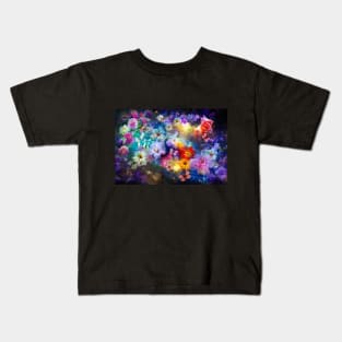 Dreamy floral garden abstract fantasy Kids T-Shirt